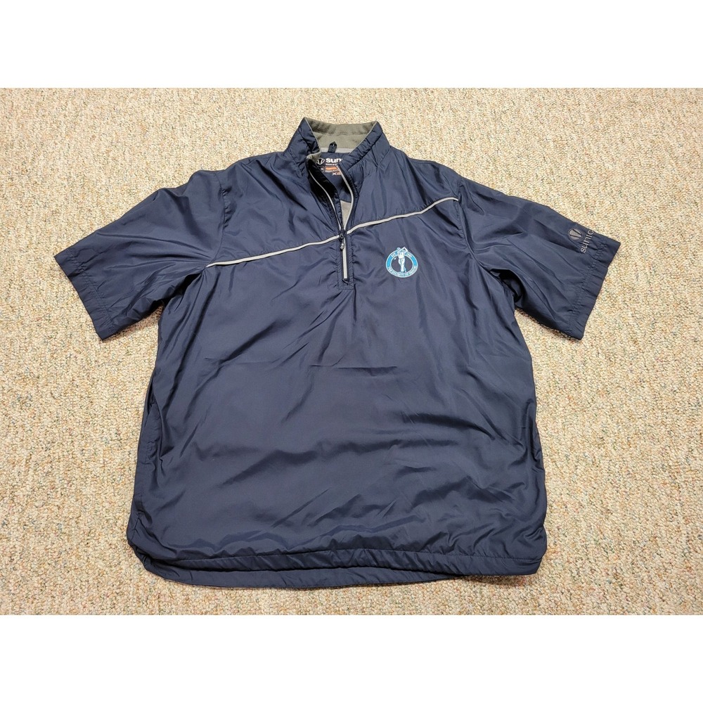 Sunice Jacket Mens XL Blue Quarter Zip Pullover Golf Performance‎ X20 Wind Shirt